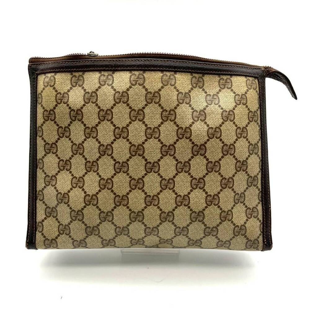 GUCCI Clutch Bag Clutch GG Monogram Brown
